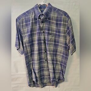 Faconnable Purple and White Plaid Shirt